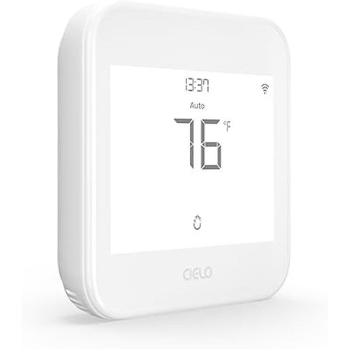 Cielo Smart Thermostat Eco | Supports Conventional Systems up to (2H/2C) & Heat Pumps (4H/2C) | Free C-Wire Adapter | Alexa, Google, Siri Shortcuts, SmartThings, IFTTT | DIY Installation (White)