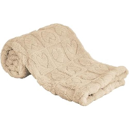 Yurhap Fleece Baby Blanket Heart Checkered, Ultra Soft Cozy Baby Blankets for Boys Girls, Fluffy Infant Toddler Newborn Receiving Gifts for Crib Stroller 30"x40" (Khaki)