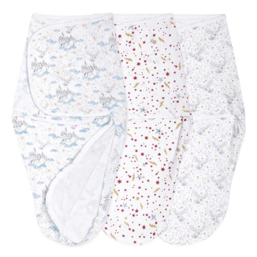 aden + anais Essentials x Harry Potter Wrap Swaddles, Cotton, Harry Potter Messenger, Unisex, Newborn, 0-3 M, 2-Pack