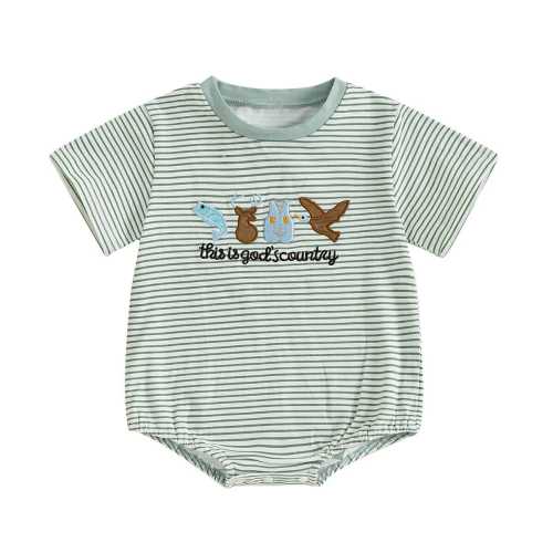 Baby Boy Short Sleeve God's Country Striped Bodysuit – The Trendy Toddlers