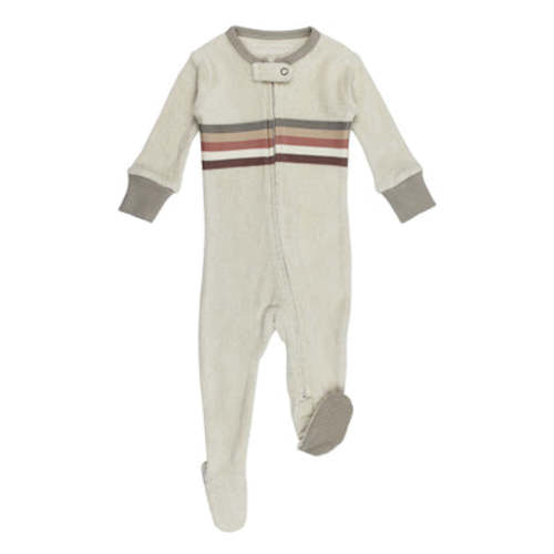 Organic Terry Cloth 2-Way Zipper Footie in Neutrals