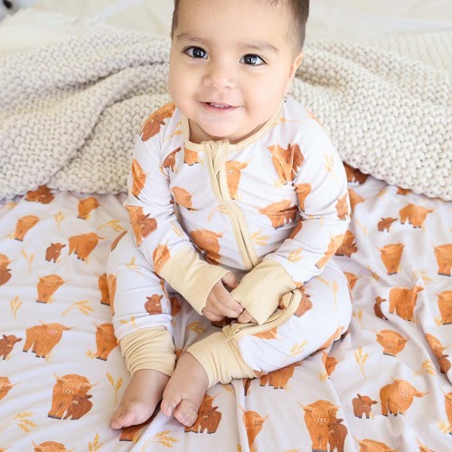 Happy Highland Cows Convertible Zip Romper