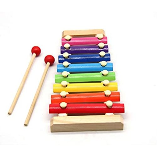Dongshop Xylophone for Toddlers 1-3 Years Old,Wooden Baby Xylophone with Child Safe Mallets Percussion Early Educational Musical Toy Gift for Kids Girls Boys (Rainbow Color)