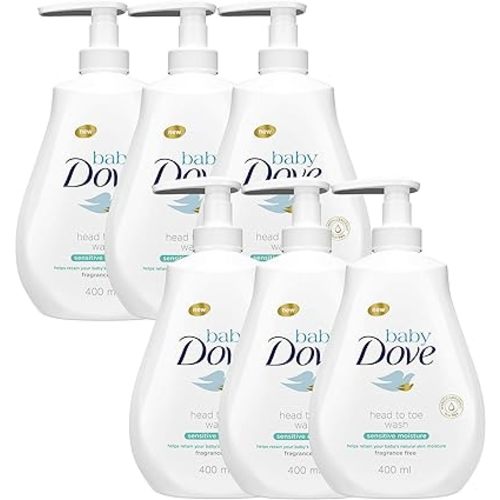 Dove Baby Head to Toe Body Wash Sensitive Moisture - 6 Packs x 13.52 FL.Oz / 400 ml