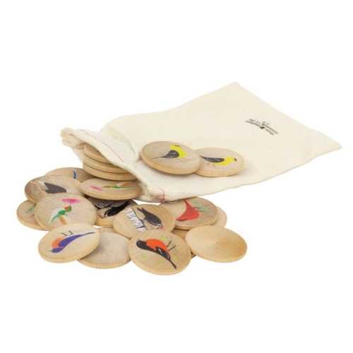 Wooden Tile Birds Memory Game