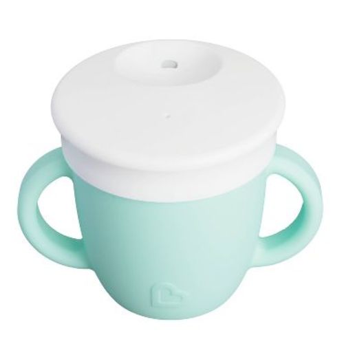 Munchkin 6oz C'est Silicone! Training Sippy Cup with Lid for Babies - Mint Green