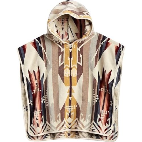 PENDLETON Kids Jacquard Hooded Towel White Sands Tan One Size