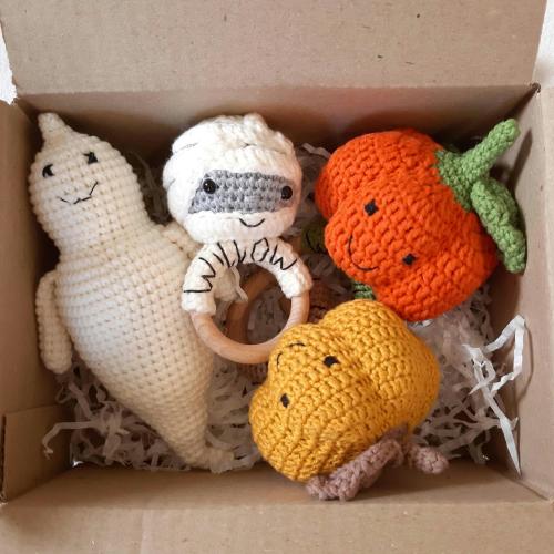 Halloween baby toys, newborn halloween pumpkin rattle, ghost baby rattle, spooky baby toy, horror baby rattle, halloween baby shower favors