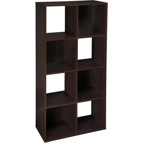 ClosetMaid Cubeicals 8 Cube Storage Shelf Organizer Bookshelf Stackable, Vertical or Horizontal, Easy Assembly, Wood, Espresso Finish