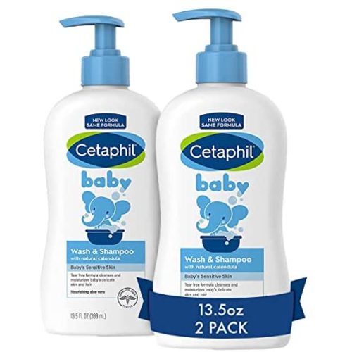 Cetaphil Baby Baby Wash & Shampoo, 13.5oz Pack of 2, Hypoallergenic, Gentle Enough for Everyday Use, Soap Free