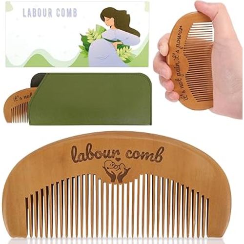 Birthing/Labour Comb, Peigne Accouchement, Wooden Birth/Labor Comb, Perineal Massage Tool, Pregnancy Essentials, Postpartum Gifts for Mom, for Anxiety Relief, Natural Pain Relief, Stress Relief