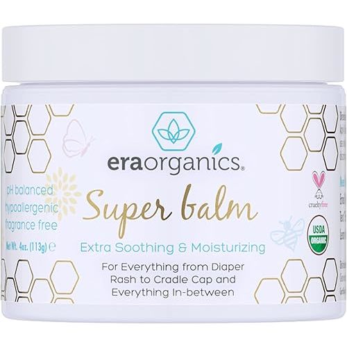 Era Organics Healing Ointment for Babies - USDA Certified Organic Natural Gentle Moisturizer for Sensitive Skin Prone To Baby Eczema, Cradle Cap (Infant Seborrheic Dermatitis), Rashes & Hives (4 oz.)