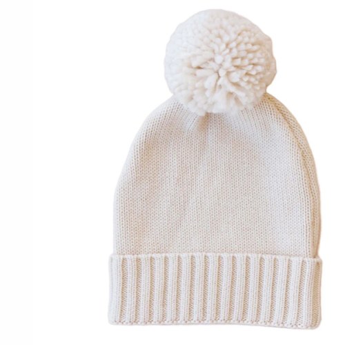 SAND | Knit Baby Pom Pom Beanie