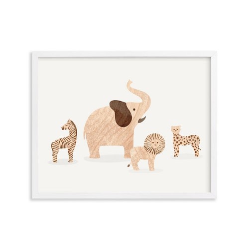 Minted® Wooden Safari Animals Wall Art by Dani Lugato