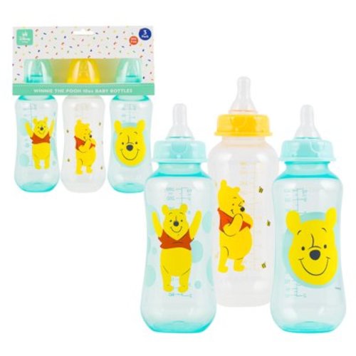 Disney Baby Winnie the Pooh Baby Bottles - 10oz - 3 Pack - BPA Free - Assorted