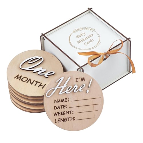 3D Wooden Monthly Milestone Cards, For Baby Photos, Monthly Milestone Marker, Monthly Milestone Wood Discs, Baby Months Signs, Baby Shower Gift, Milestone Wooden Circles, Monthly Baby Milestone