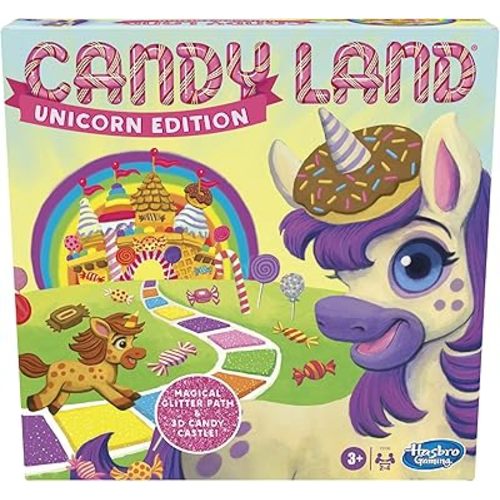 Hasbro Gaming Candy Land Unicorn Edition Preschool Board Game | Back to School Gifts for Kids | Classroom Toys | Ages 3+ (Amazon Exclusive)