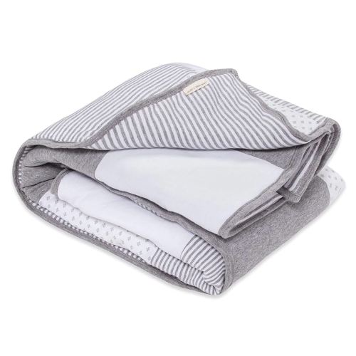 Burt's Bees Baby Reversible Blanket, Nursery, Stroller & Tummy-Time Organic Jersey Cotton Quilted Infant & Toddler Bedding