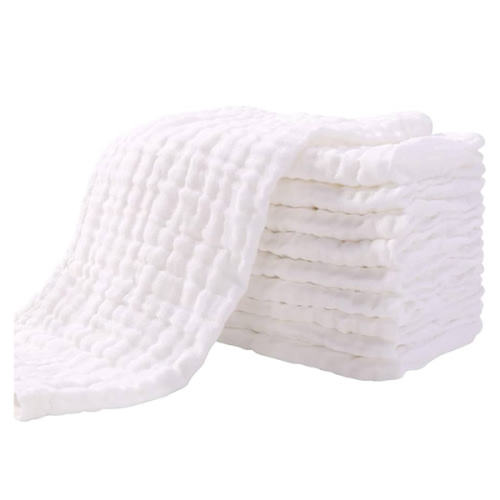 Yoofoss Muslin Burp Cloths for Baby 10 Pack 100% Organic Cotton Baby Washcloths for Boys Girls Large 20''X10'' Super Soft and Absorbent White