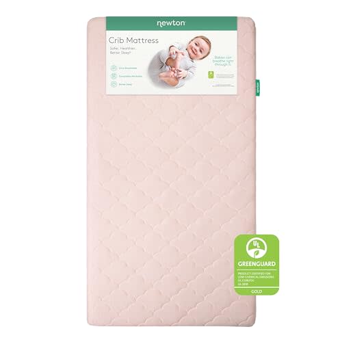 Newton Baby Crib Mattress - Infant & Toddler Mattress, Baby Bed Mattress for Crib, Dual-Layer, Safe, Breathable & Washable Crib Mattress, Removable Cover, Deluxe 5.5 inch-Thick Cushion, Pink