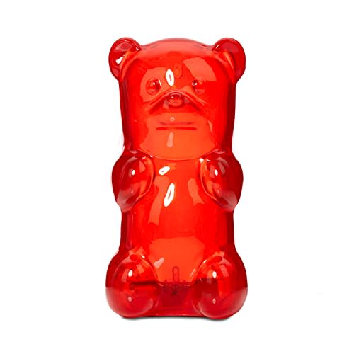 Gummygoods Squeezable Gummy Bear Night Light - Rechargeable, Portable, Squishy Lamp, 60-Min Sleep Timer - Christmas Gift for Kids & Adults, Baby Nursery, and Dorm Rooms - (Red)