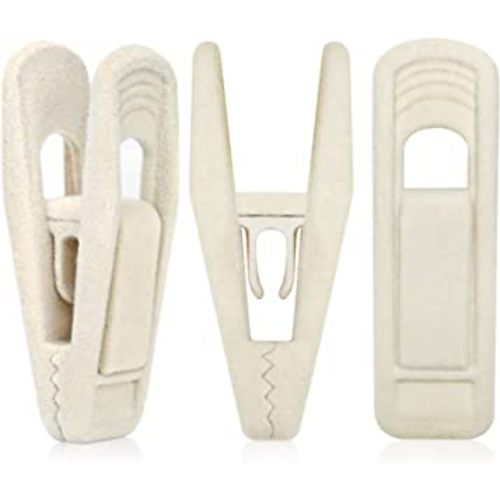 Velvet Hanger Clips for Velvet Hangers - 20 PCS Beige Non-Slip Velvet Clip for Pants Suit Skirt Hanger, Strong Velvet Clips Fit for Ivory Velvet Hangers