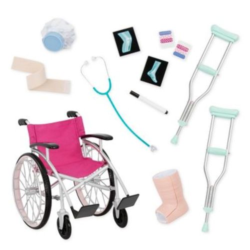 Our Generation Heals On Wheels - Wheelchair Accessory Set For 18" Posable Dolls