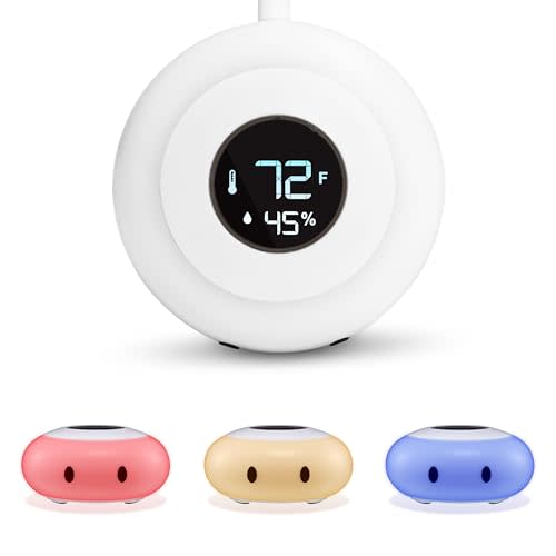 LittleHippo Kelvin Color Changing Night Light, Room Thermometer and Hygrometer (Humidity Monitor) for Nursery, Baby's Bedroom, Child's Room