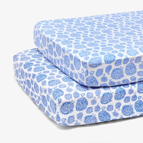 Organic Cotton Crib Sheets by Lewis - Blowfish in Marine