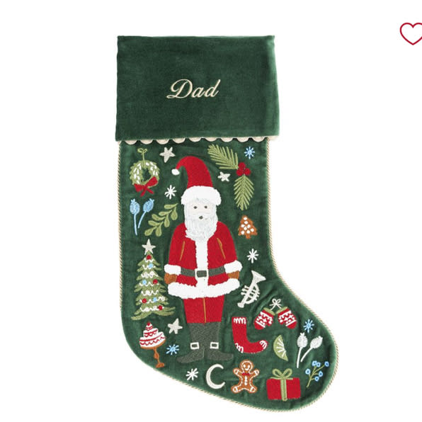 Rifle Paper Co. Nutcracker Embroidered Velvet Christmas Stocking Collection