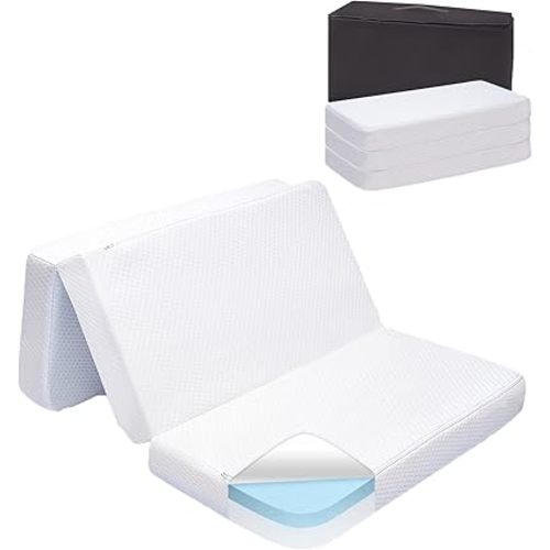 Mecc ecoh Fold Pack and Play Mattresses, Portable Breathable Cover Pack N Play Mattress, Reversible Cool Gel Memory Foam, Water Resistant Lining for Travel Outdoor, Fit for Graco, Pamo Etc., 38"x26"
