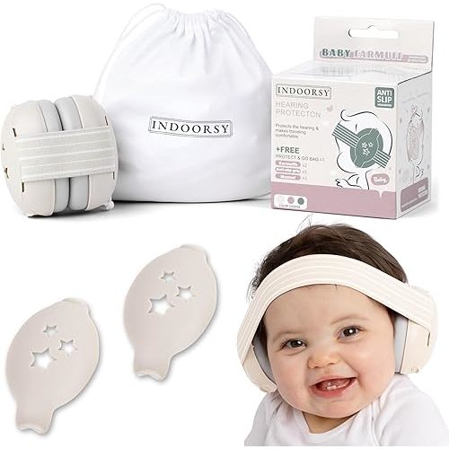 Baby Ear Muffs Noise Protection - Extra Soft Infant Noise Cancelling Headphones for Kids (0-36 Months) - Comfort Fit Muffy Baby Ear Protection 25dB Improves Sleep for Travel, Airplanes, Concerts