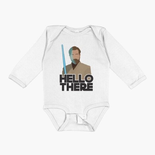 Hello There - Obi Wan Sticker Baby One-Piece