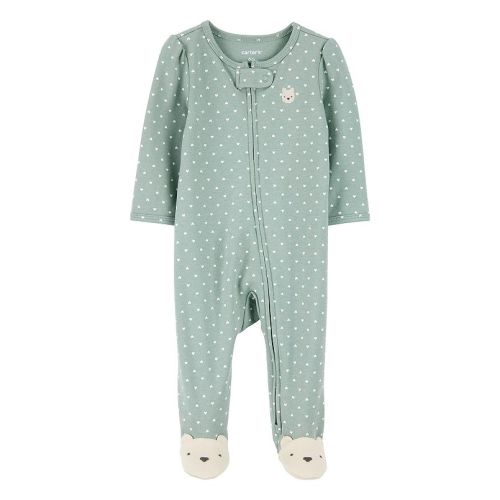 Baby Girl Carter's Bear Polka Dot 2-Way Zip Sleep & Play Pajamas