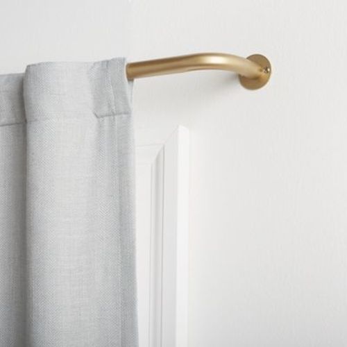Exclusive Home Holden Wrap Around 1" Curtain Rod, Gold, Adjustable 52"-72"
