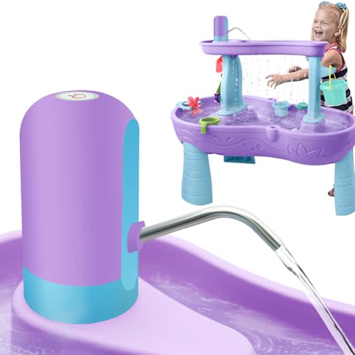 Intoypad Water Table Pump, Battery Powered Water Pump for Kids 3 Hours Non-Stop Fun Summer Outdoor Water Play Table Accessories for Step2 Water Table Toys for Kids Toddlers Purple