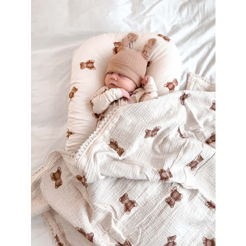 Muslin Crinkle Organic Lace Blanket | Teddies & Chocolate – Little and Fern