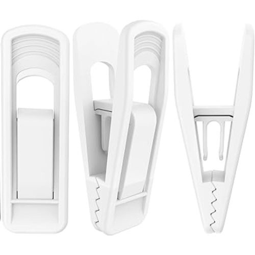 Hanger Clips for Velvet Hangers (White, 40 PCS), Non-Slip Plastic Clips Pant Skirt Hanger Socks Clips for Flocking Hangers