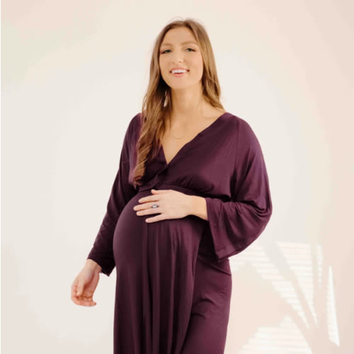 Amelia Labor & Postpartum Gown in Plum – Lila
