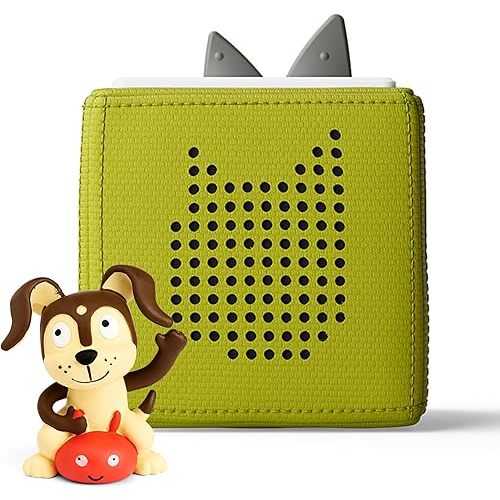 Toniebox Audio Player Starter Set with Playtime Puppy - Listen, Learn, and Play with One Huggable Little Box - Green, 3 Years and up