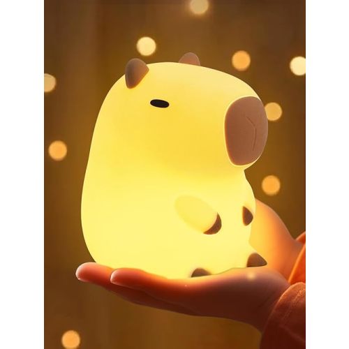 Capybara Night Light - Adorable Silicone Lamp for Kids, Babies, Adults | Cute Capybara Gift, Nursery Bedroom Decor