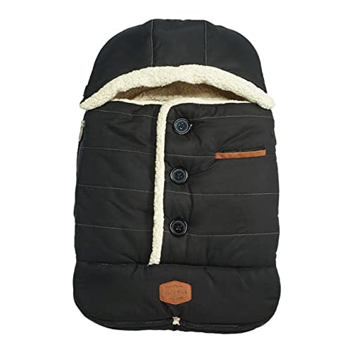 JJ Cole Bundle Me Winter Baby Car Seat Cover and Bunting Bag Urban Black Weather Resistant Baby Carrier Cover Winter Baby Essentials