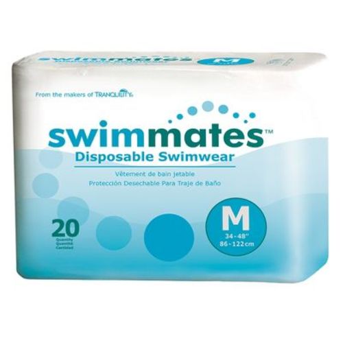 Swimmates Adult Swim Underwear, Pull-up With Tear-away Side Seams, Medium (34"- 48" Waist), 20 Count Bag