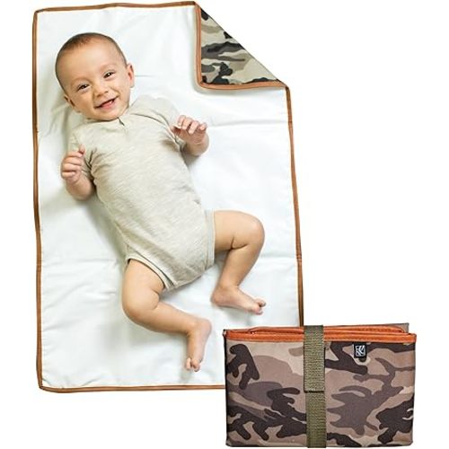J.L. Childress Full Body Portable Changing Pad - Baby Diaper Changing Pad for Travel - Padded, Waterproof, Foldable - Extra-Large 19" x 30" - Camoflauge