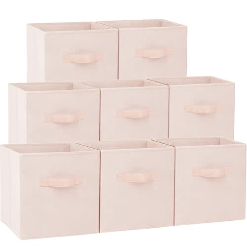 Criusia Storage Cubes - 13 Inch Heavy Duty Fabric Storage Bins for Shelves Closet Cube Organizer - 8 Pack Collapsible Cube Storage Bins Baskets for Clothes Blankets Toys - Nursery Organization