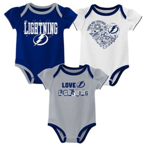 Nhl Tampa Bay Lightning Baby Girls' 3pk Bodysuit - 3-6m