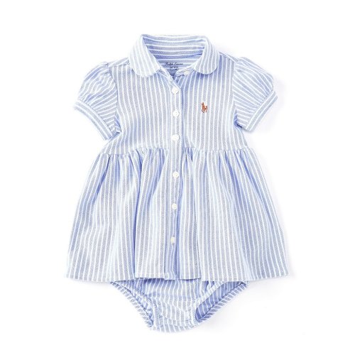 Ralph Lauren Baby Girls 3-24 Months Stripe Knit Oxford Dress & Bloomers Set