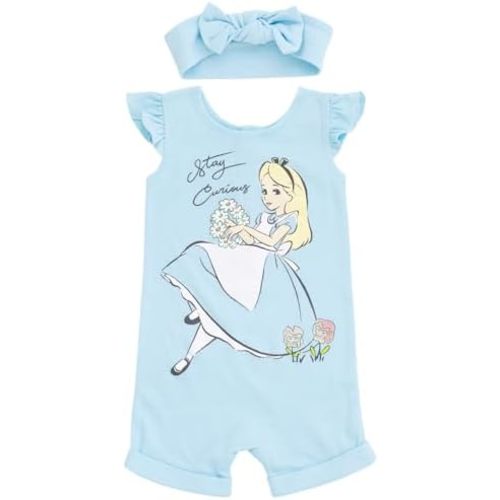 Disney Minnie Mouse Winnie the Pooh Lion King Lilo & Stitch Simba Romper and Headband Newborn to Toddler
