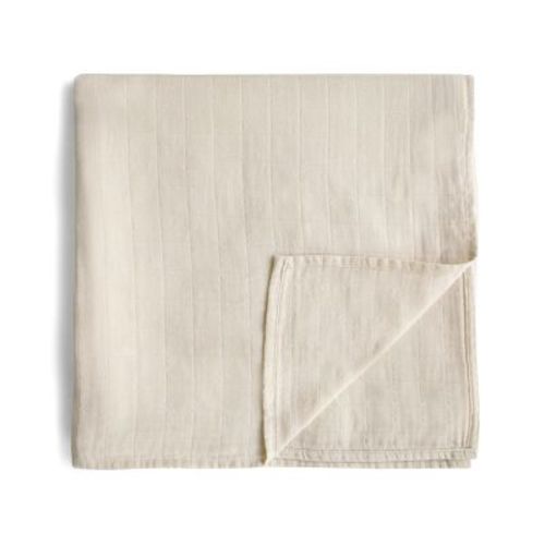 Organic Cotton Muslin Swaddle Blanket Fog One Size
