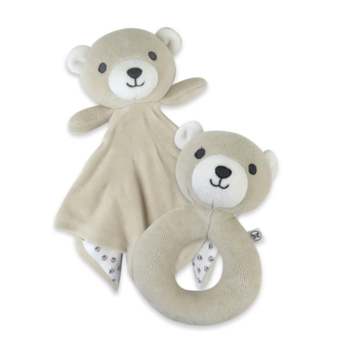 Bear Lovey and Rattle BEARY CUTE Gift Set | Honest Baby Clothing